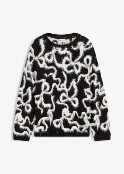 Jacquard-Pullover aus softem Viskose-Mix