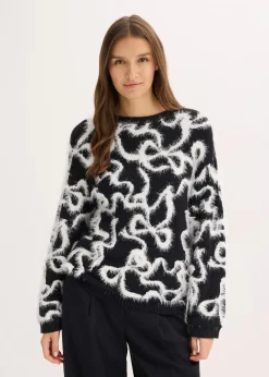 Jacquard-Pullover aus softem Viskose-Mix