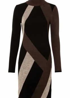 Jacquard-Strickkleid mit modernen Streifen