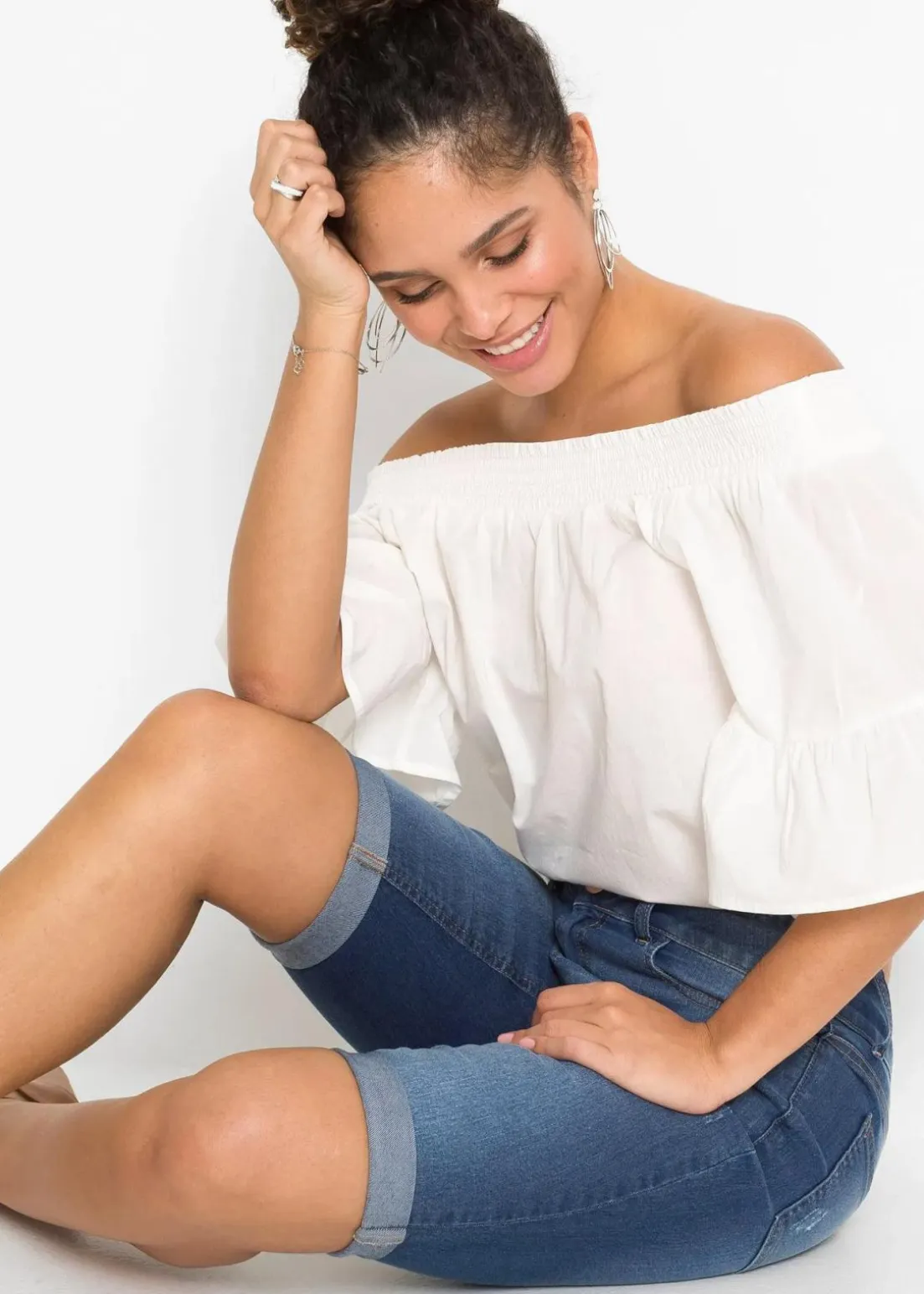 Jeans Bermuda Mid Waist