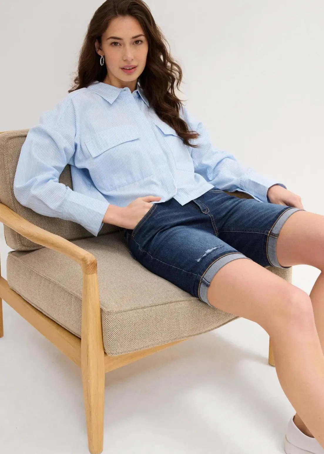 Jeans Bermuda Mid Waist