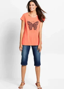 Jeans Bermuda Mid Waist, Bequembund