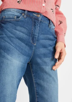 Jeans Bermuda Mid Waist mit gekrempeltem Saum