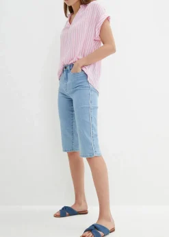 Jeans Bermuda Slim Fit High Waist