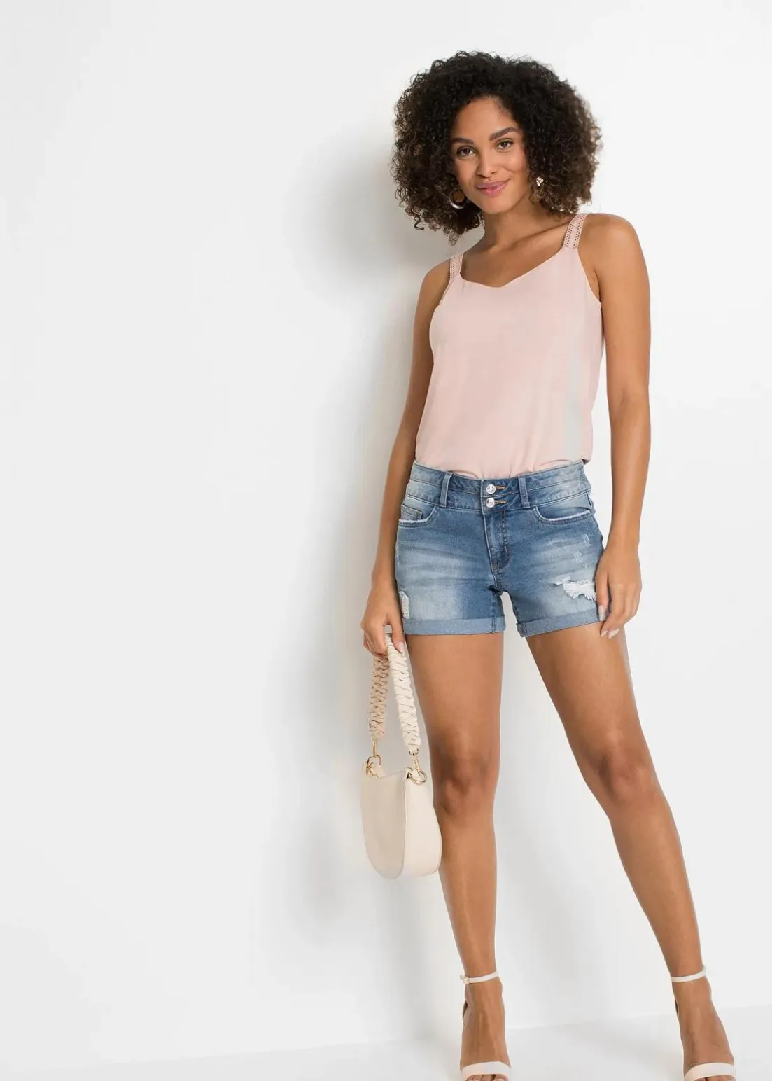 Jeans Shorts Mid Waist