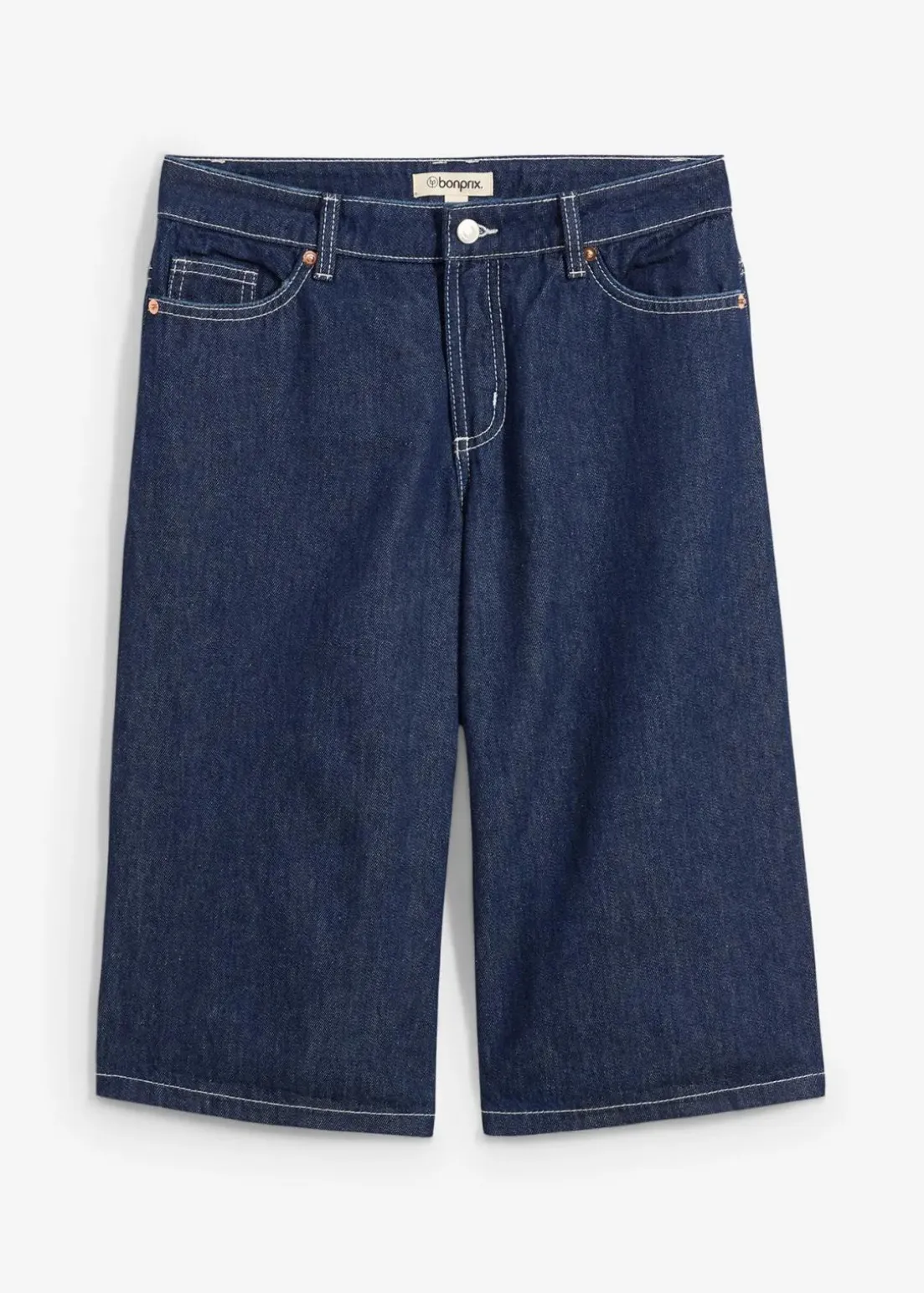 Jeans-Bermuda Mid Waist, Low Stretch