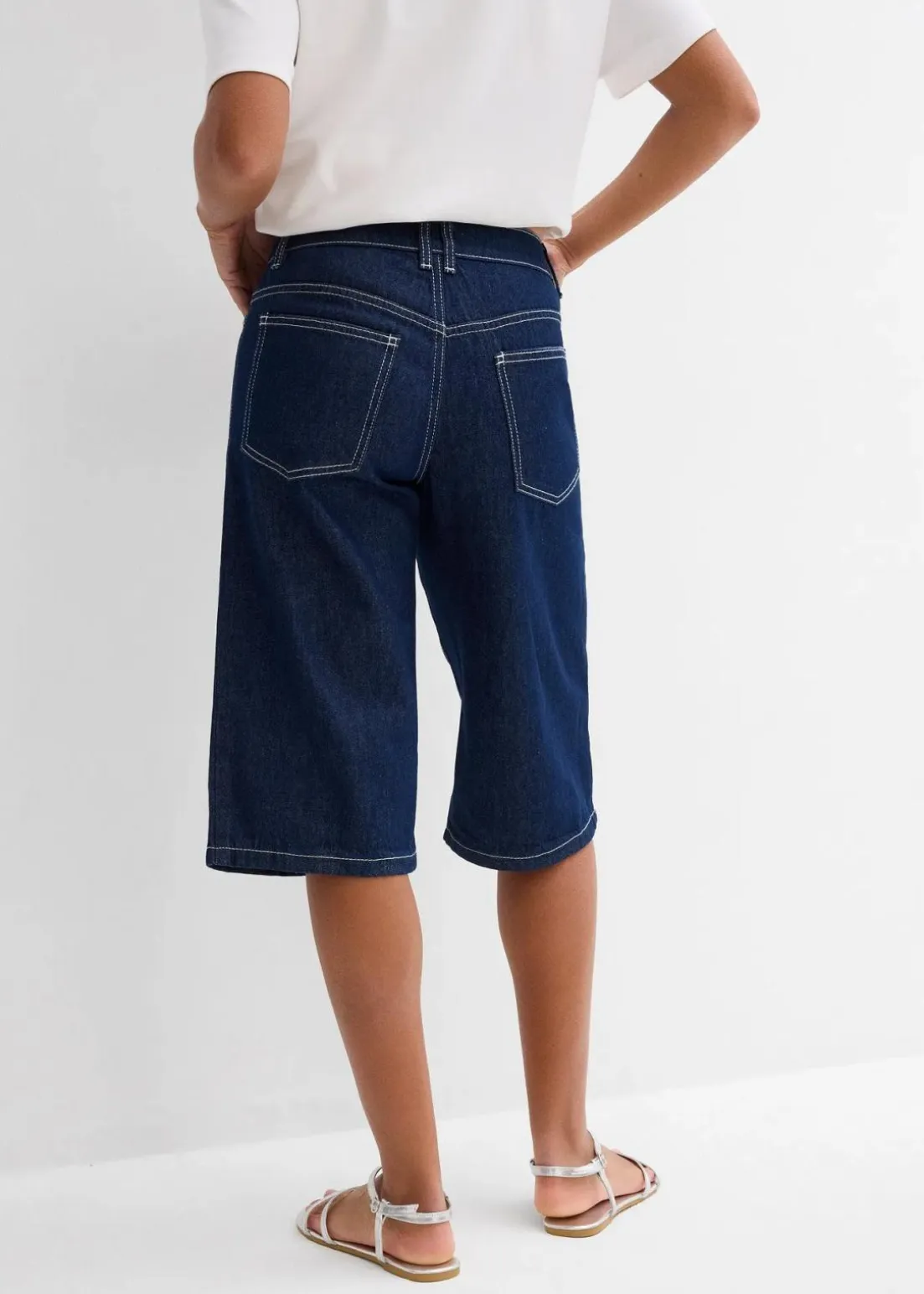 Jeans-Bermuda Mid Waist, Low Stretch