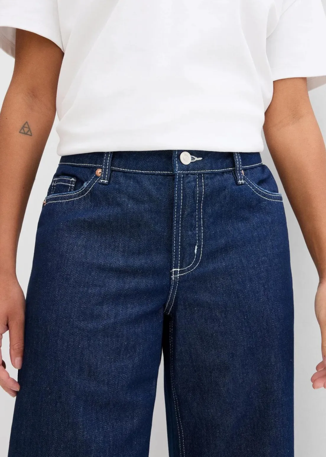 Jeans-Bermuda Mid Waist, Low Stretch