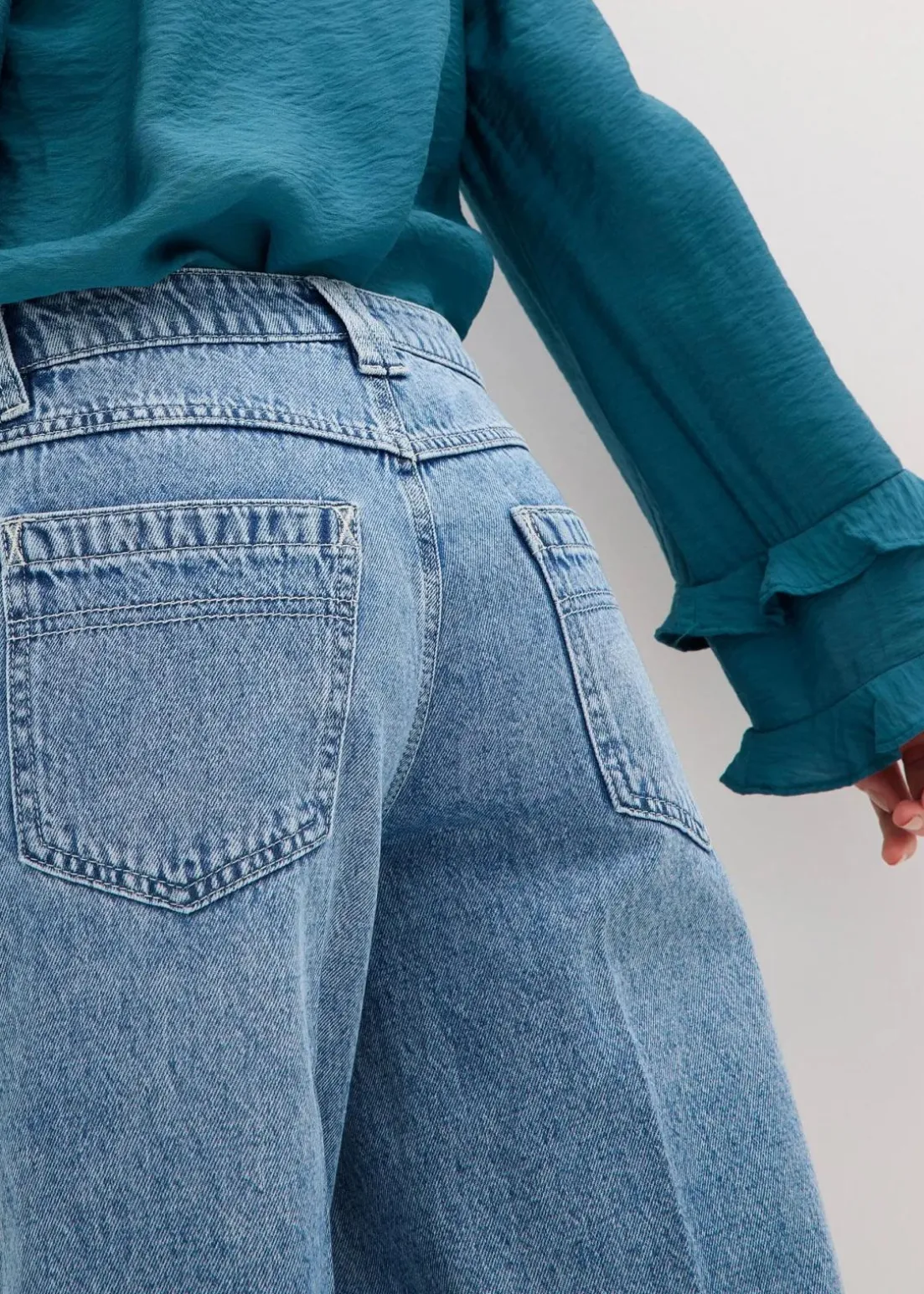 Jeans-Bermuda Mid Waist, Low Stretch