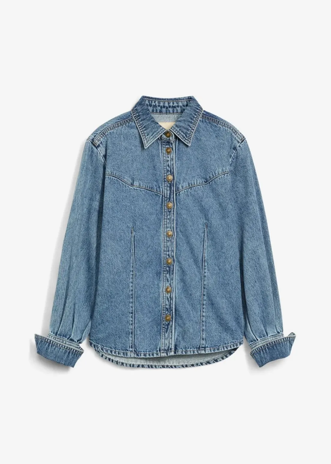 Jeansbluse aus reiner Baumwolle