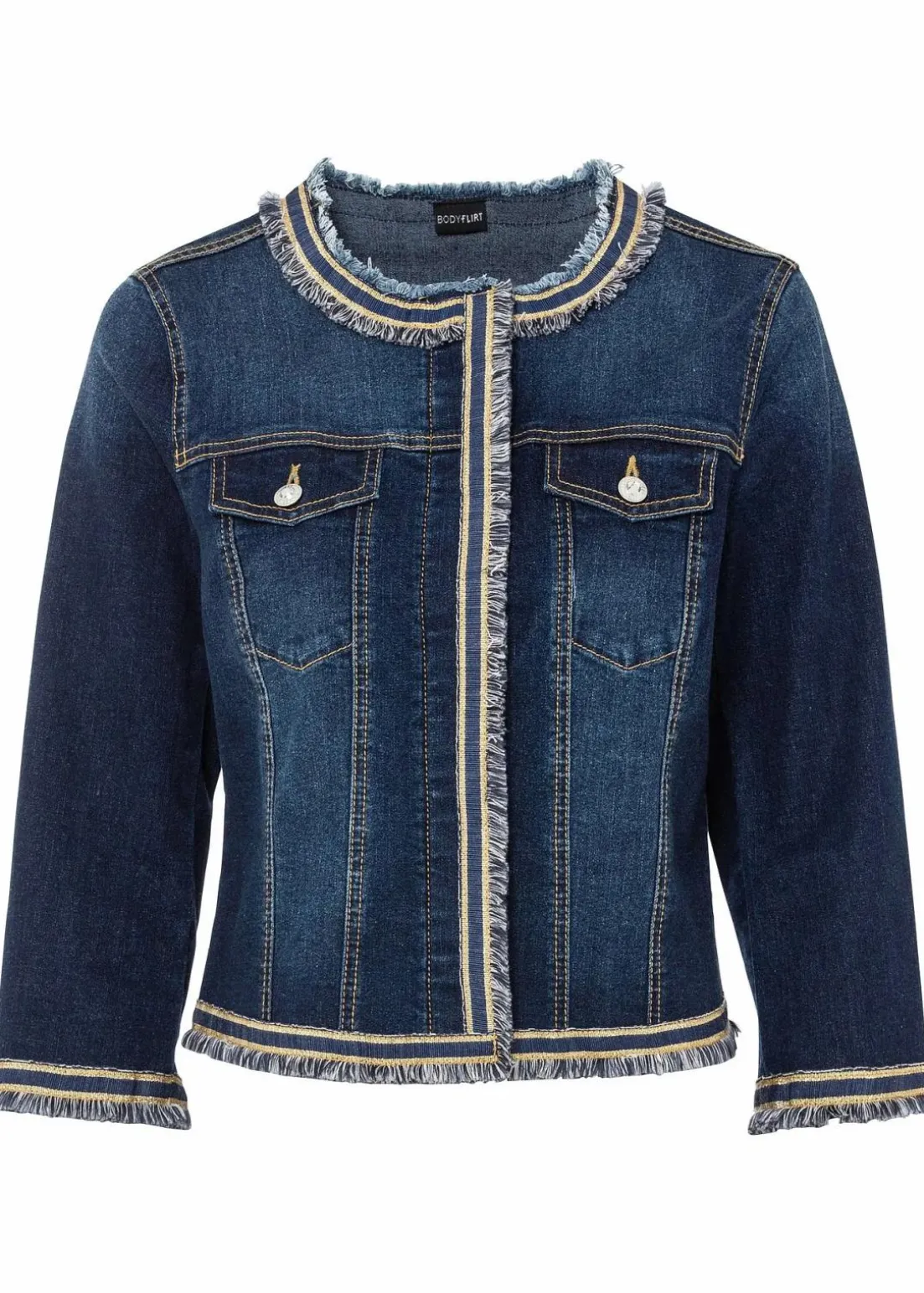 Jeansjacke mit Fransen