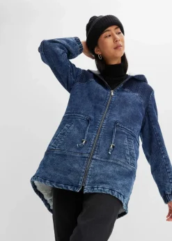 Jeans-Parka mit Teddyfell