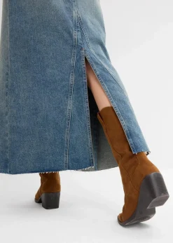 Jeansrock, Mid Waist, Maxi Length