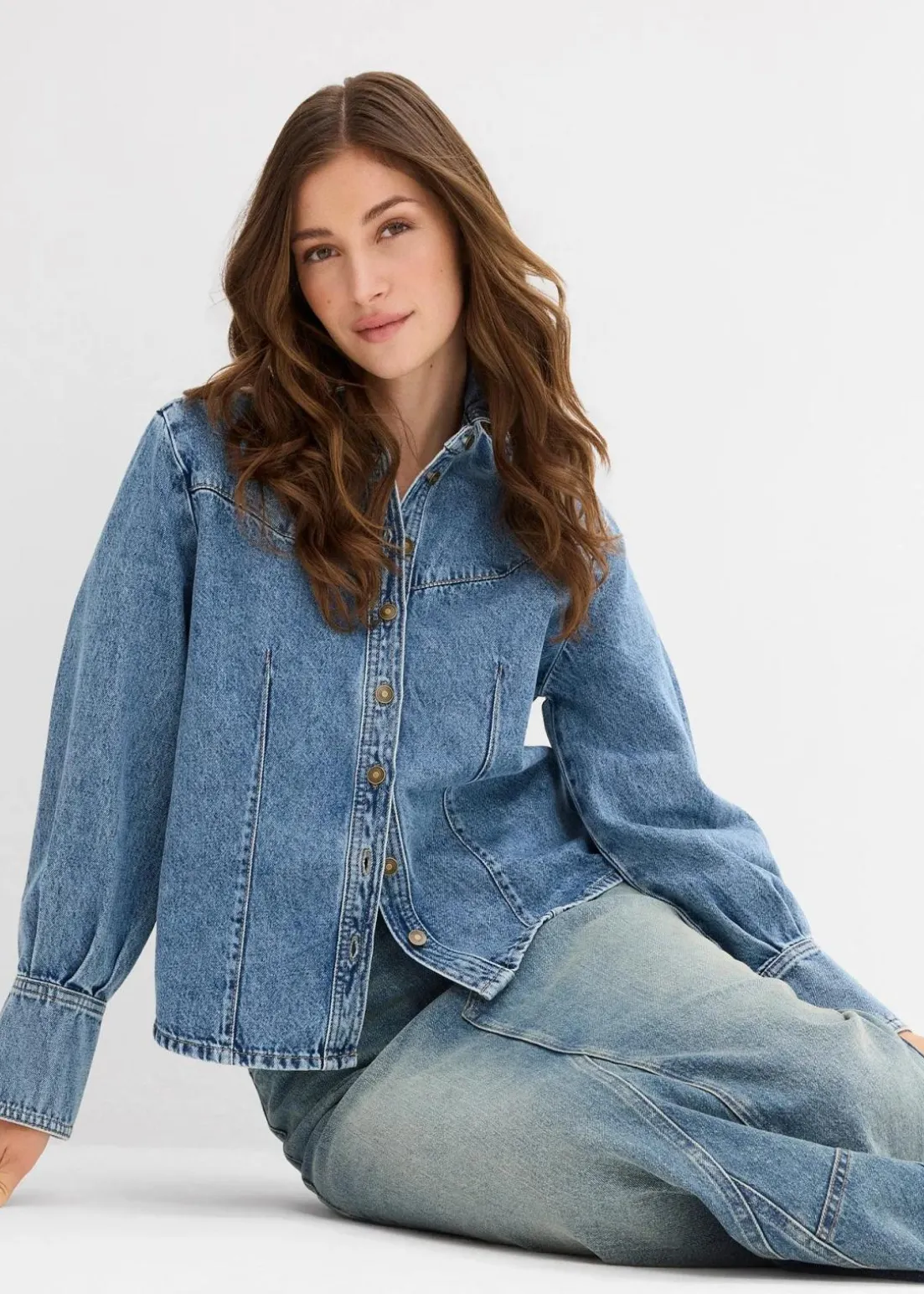 Jeansrock, Mid Waist, Maxi Length