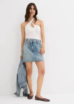 Jeansrock mit asymmetrischem Bund