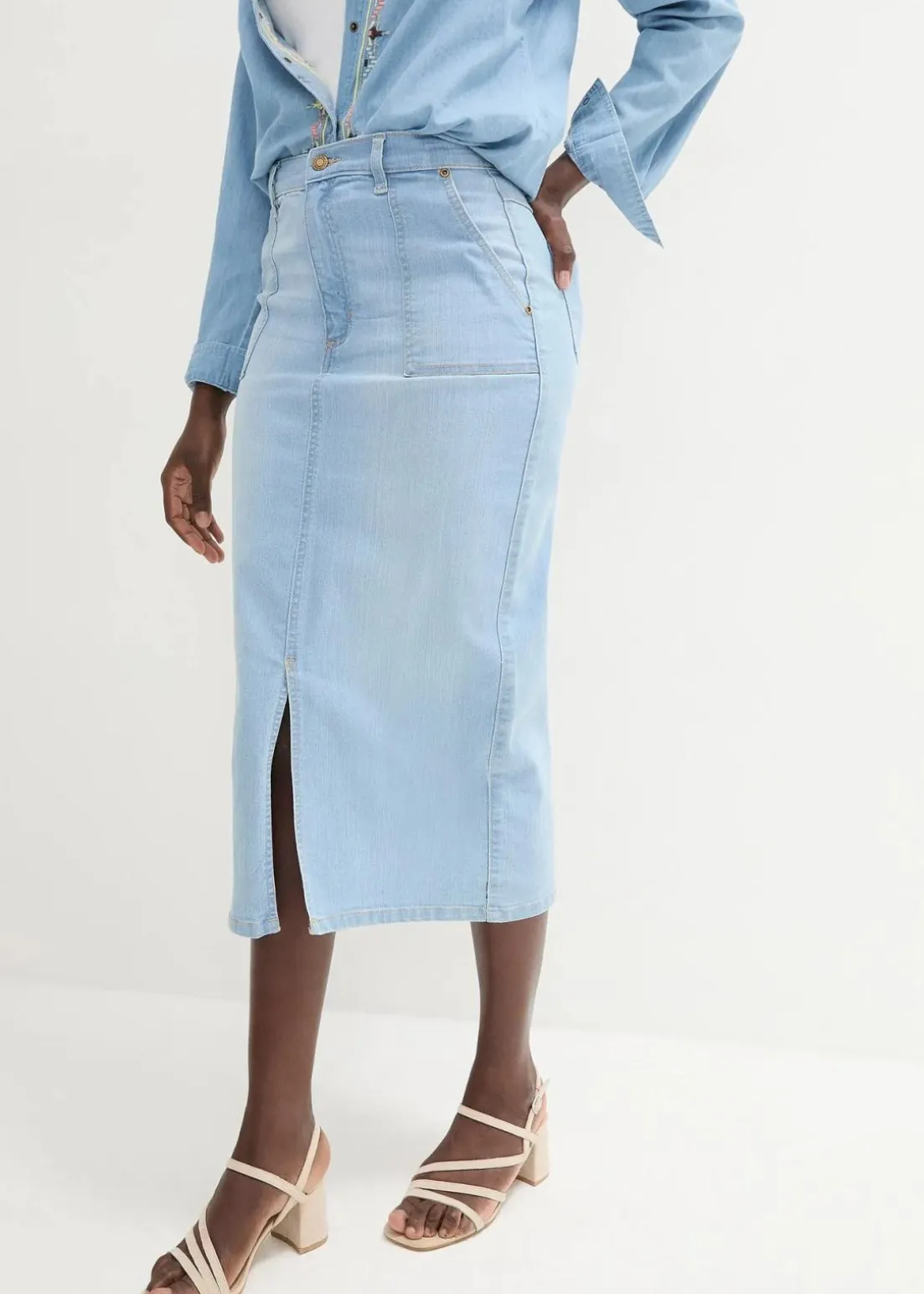 Jeansrock mit Schlitz