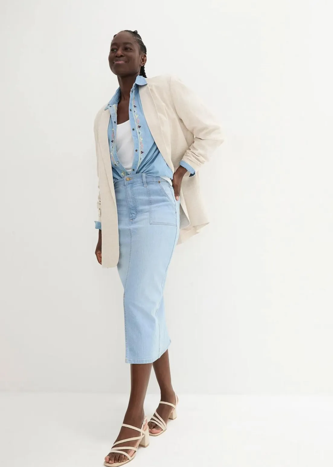 Jeansrock mit Schlitz