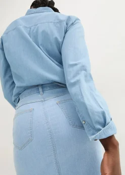 Jeansrock mit Schlitz