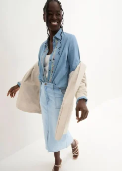 Jeansrock mit Schlitz