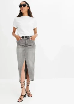 Jeansrock mit Schlitz