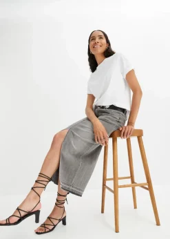 Jeansrock mit Schlitz