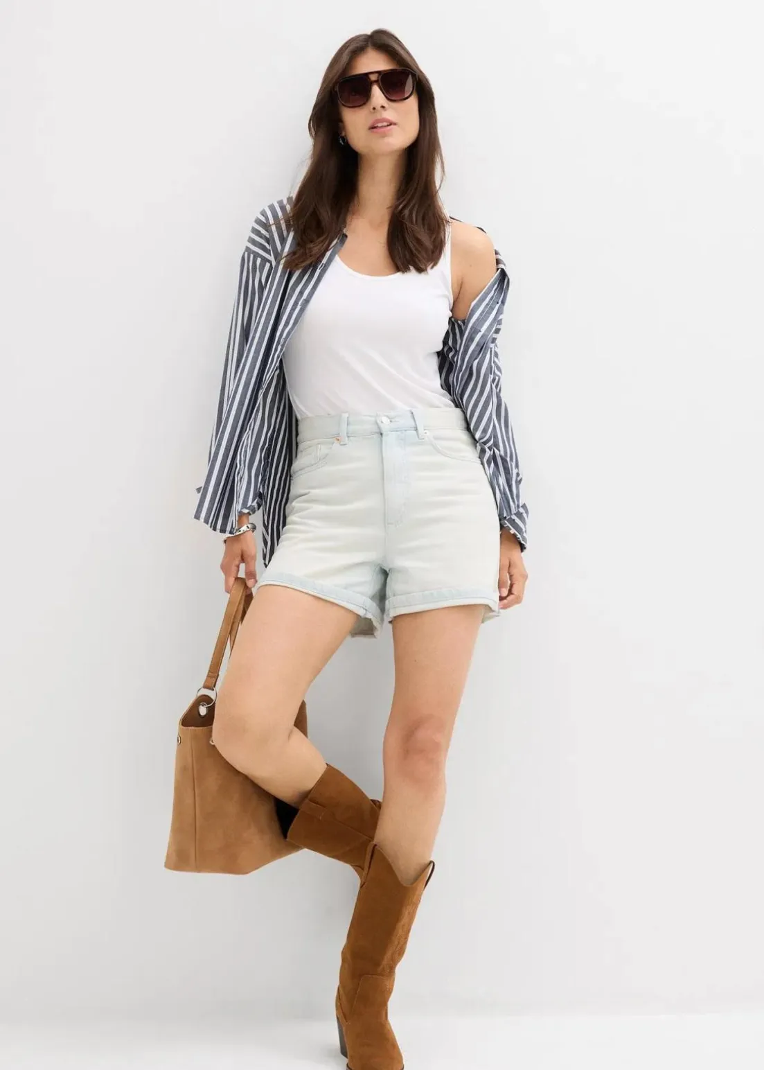 Jeans-Shorts High Waist, Low Stretch