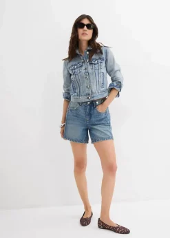 Jeans-Shorts Mid Waist, Low Stretch