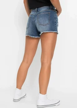 Jeansshorts Mid Waist mit Stickerei