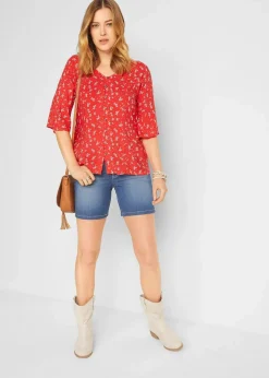 Jeansshorts Slim Fit Mid Waist, 2er Pack