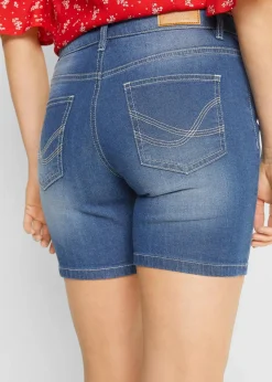 Jeansshorts Slim Fit Mid Waist, 2er Pack