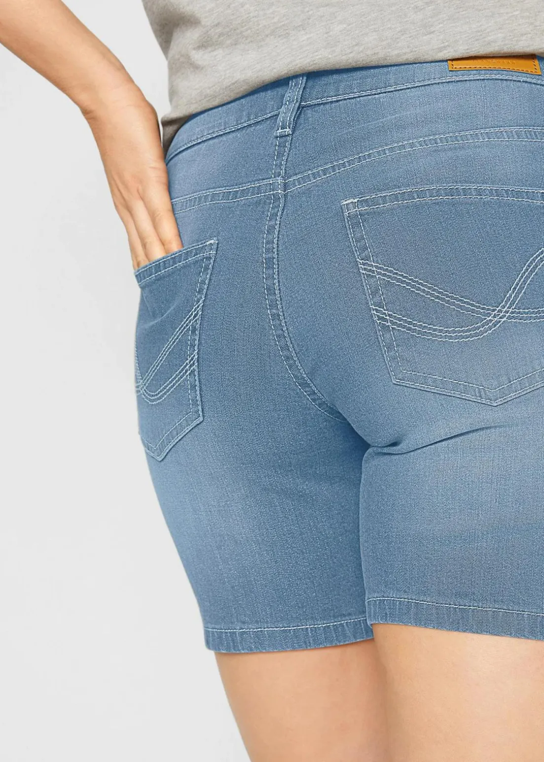 Jeansshorts Slim Fit Mid Waist, 2er Pack