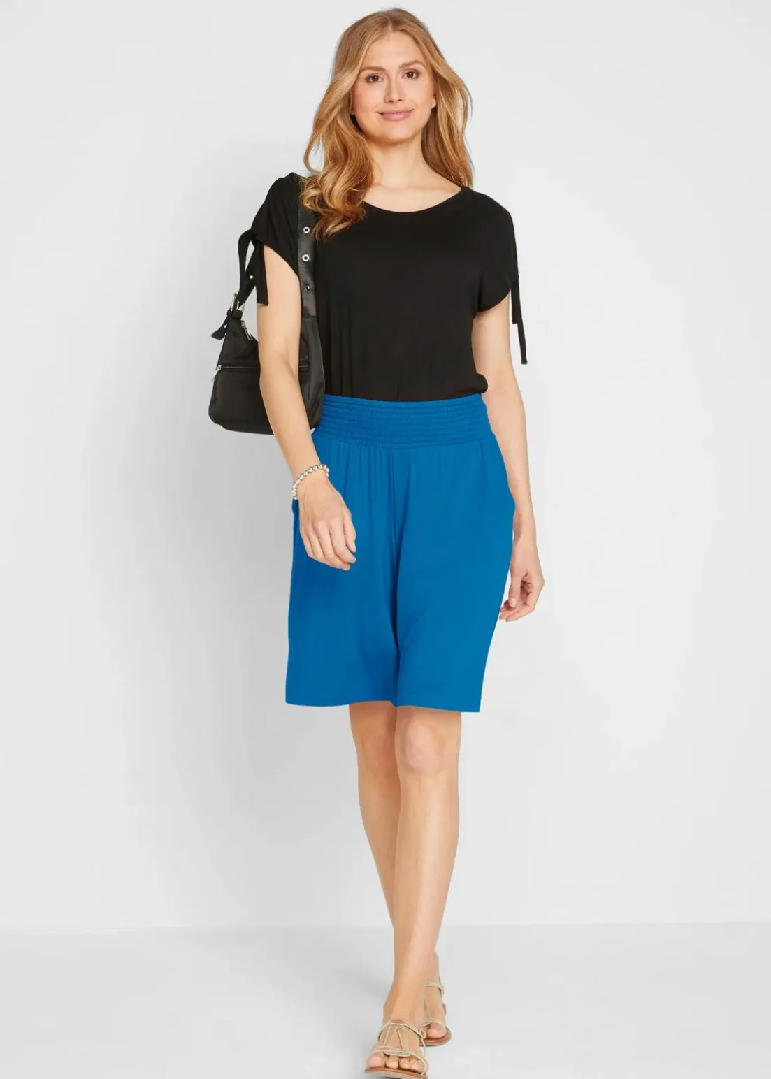 Jersey-Bermuda aus Viskose-Mix