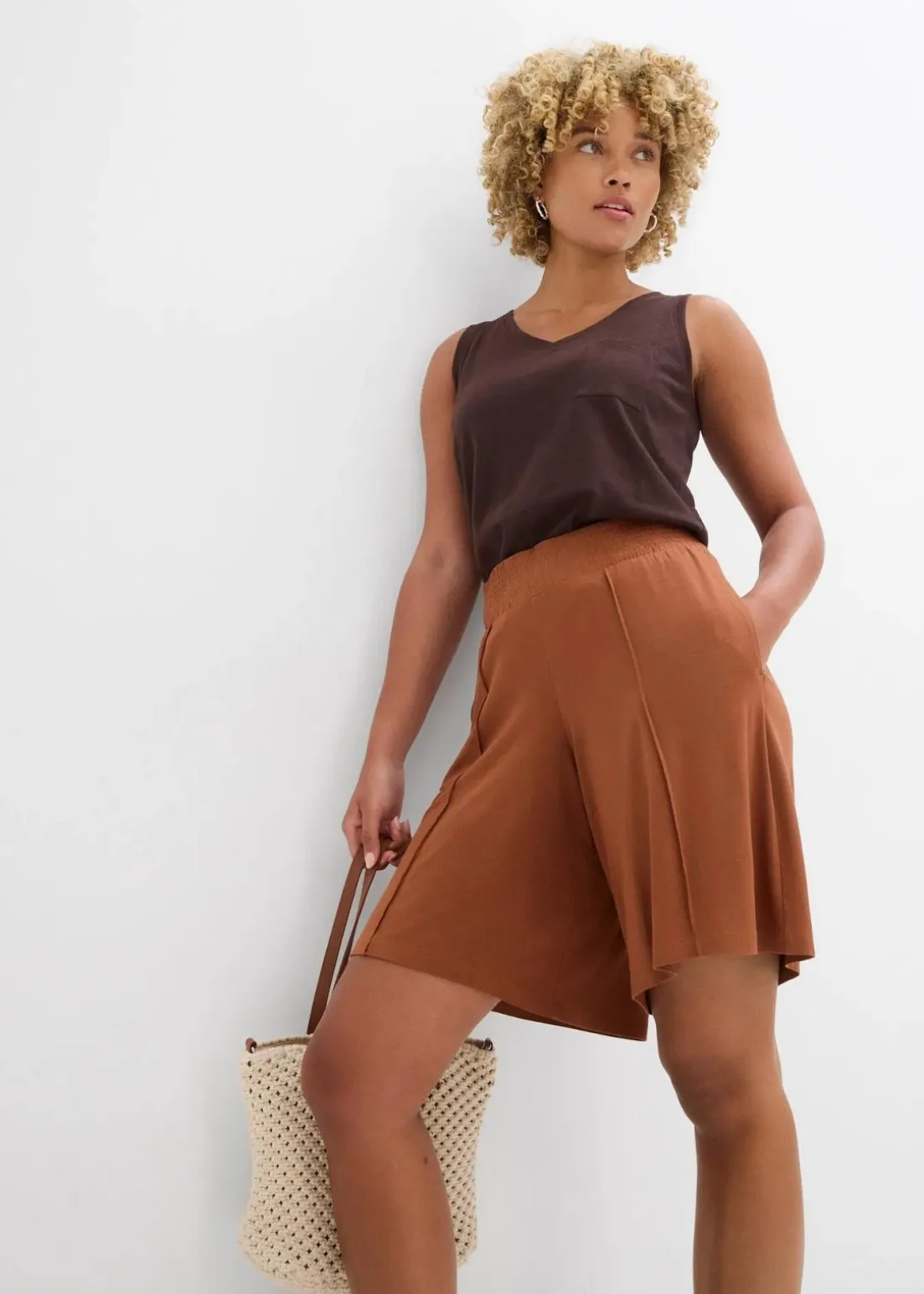 Jersey-Bermuda mit Bequembund