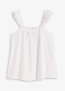 Jerseycrepe-Top mit Volant-Träger
