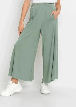 Jersey-Culotte mit weitem Bein