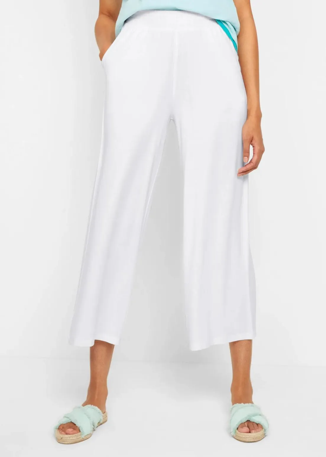 Jersey-Hose aus fließendem Viskose-Mix, 7-8-Länge