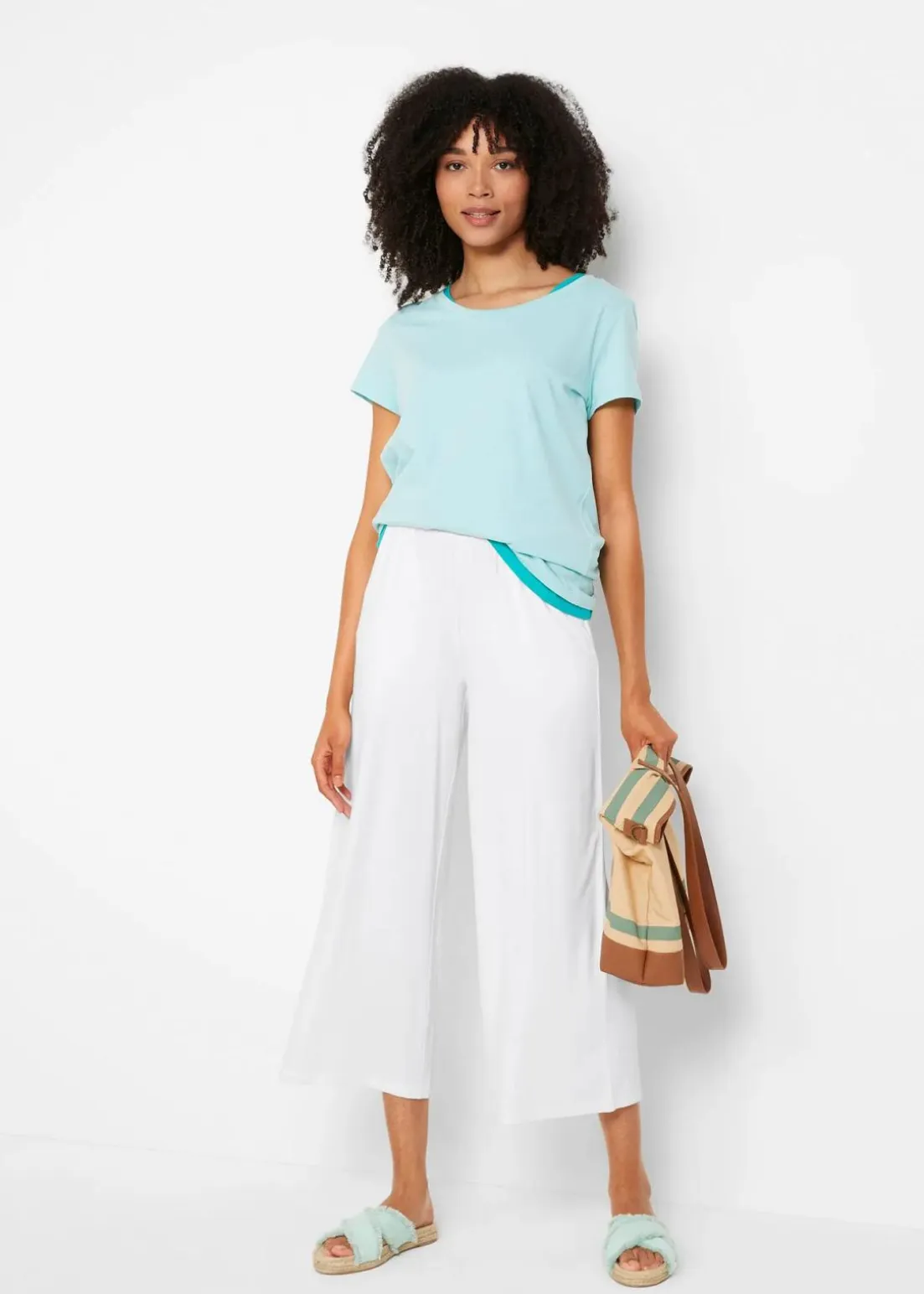 Jersey-Hose aus fließendem Viskose-Mix, 7-8-Länge