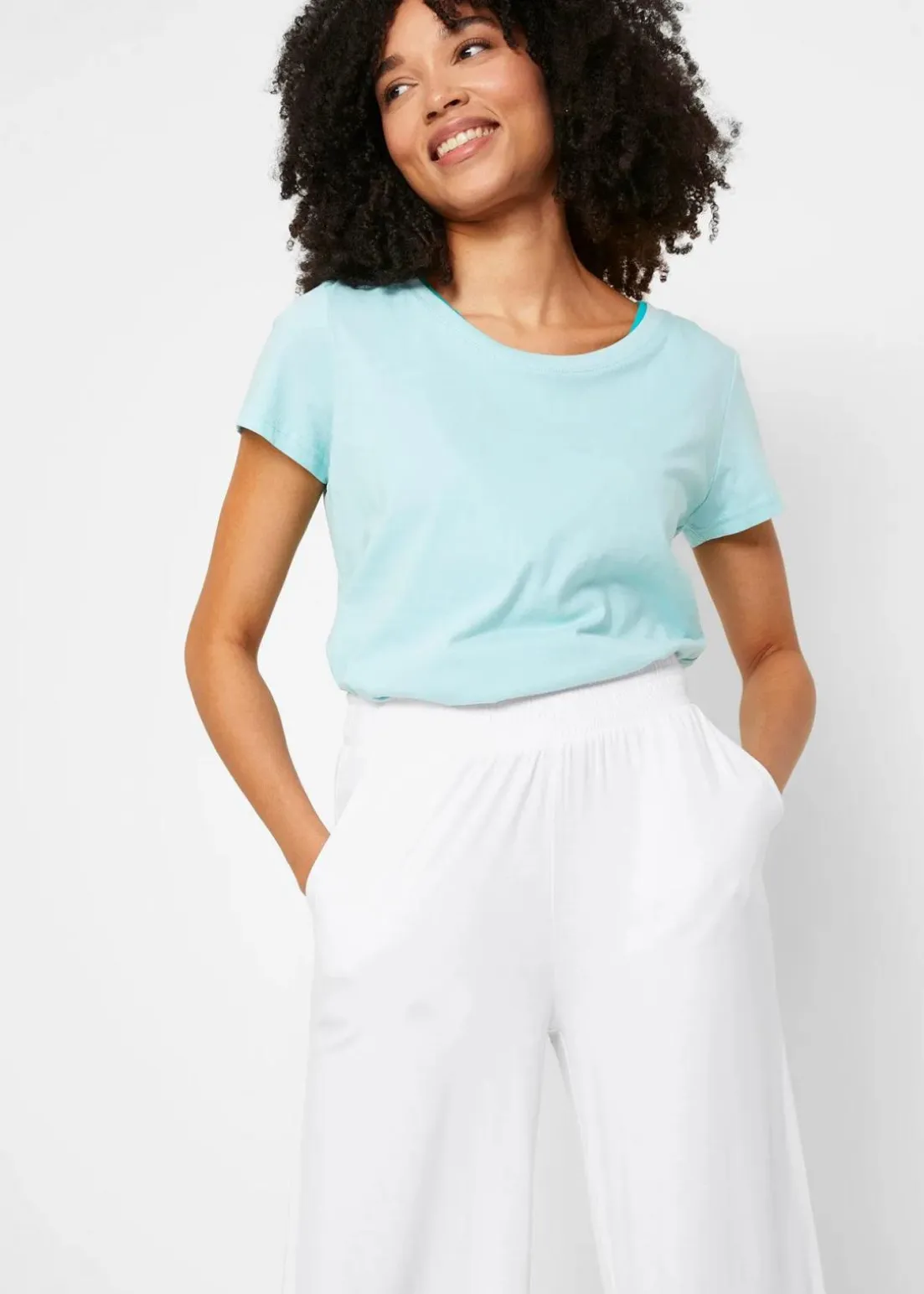 Jersey-Hose aus fließendem Viskose-Mix, 7-8-Länge