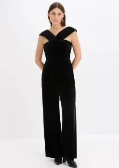 Jersey-Jumpsuit aus fließendem Samt