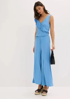 Jersey-Jumpsuit mit Volant