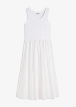 Jerseykleid im Materialmix