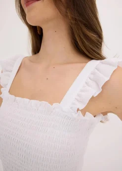 Jerseykleid mit Smok-Detail