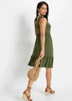 Jerseykleid mit Spitze