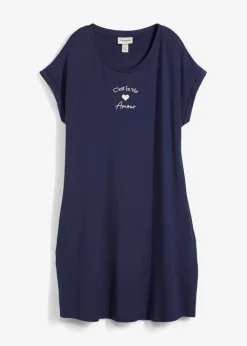 Jersey-Kleid mit Stickerei aus Viskose-Elasthan-Mix