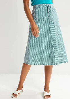 Jersey-Rock mit Streifen, knieumspielend