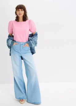 Jerseyshirt mit Ärmeln aus Baumwollpopeline