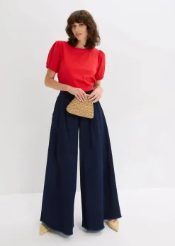 Jerseyshirt mit Ärmeln aus Baumwollpopeline