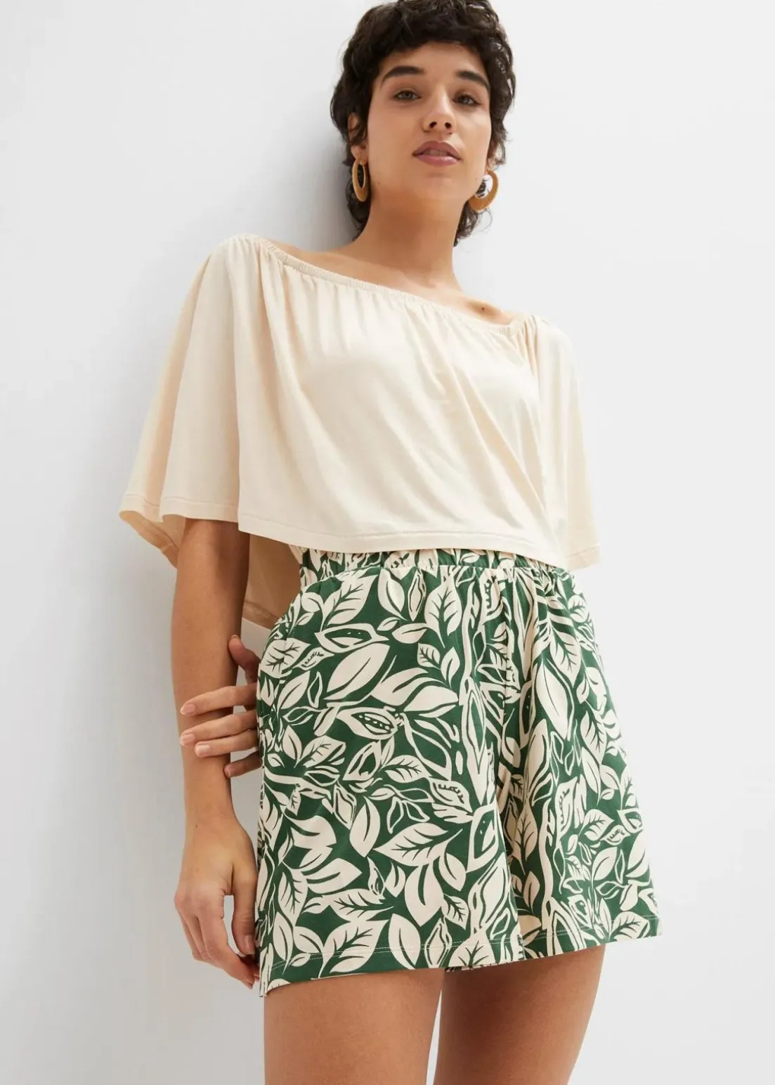 Jersey-Shorts aus elastischem Baumwoll-Mix