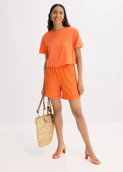 Jersey-Shorts aus leichtem Crêpe