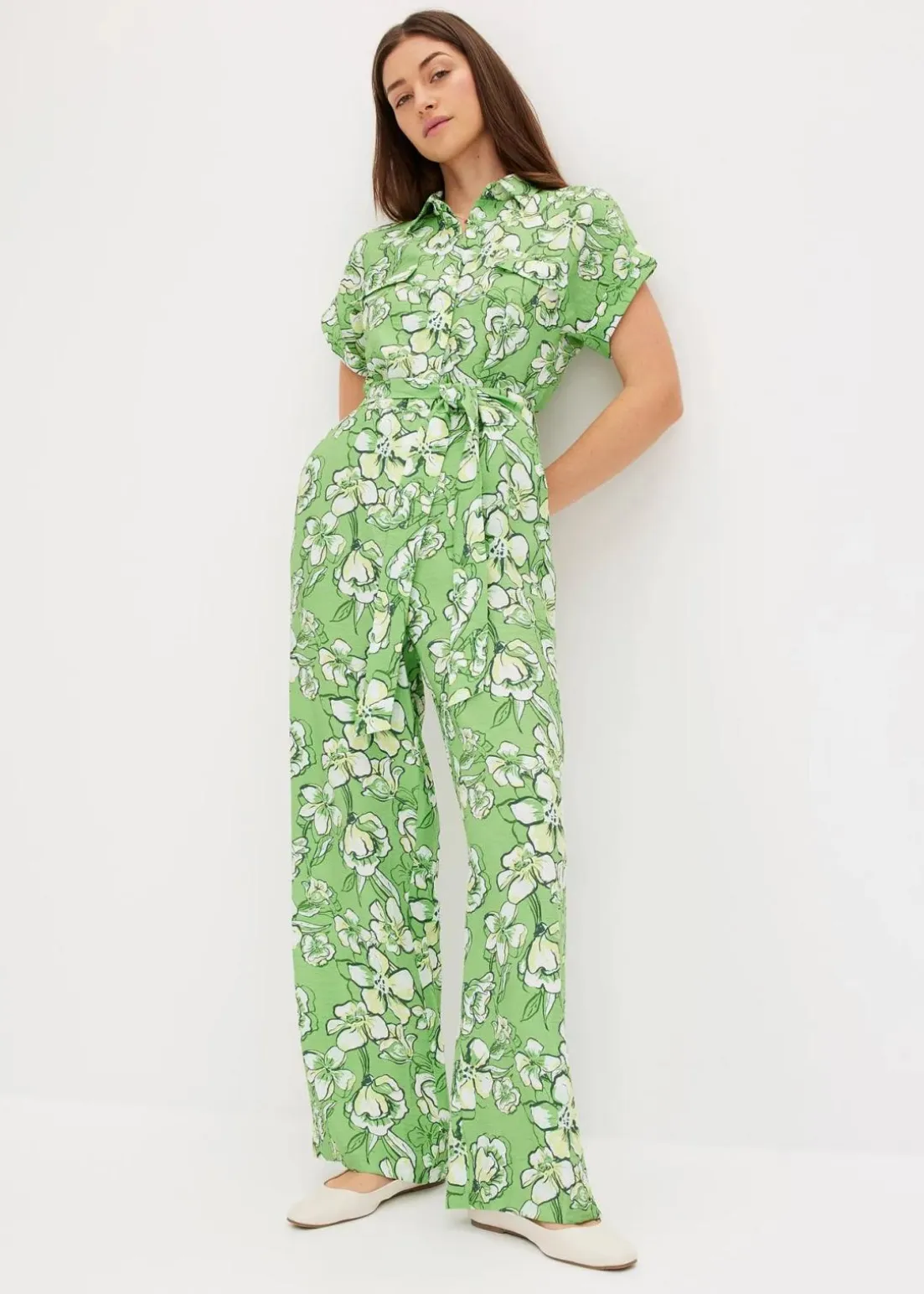 Jumpsuit aus fließendem Viskose-Mix